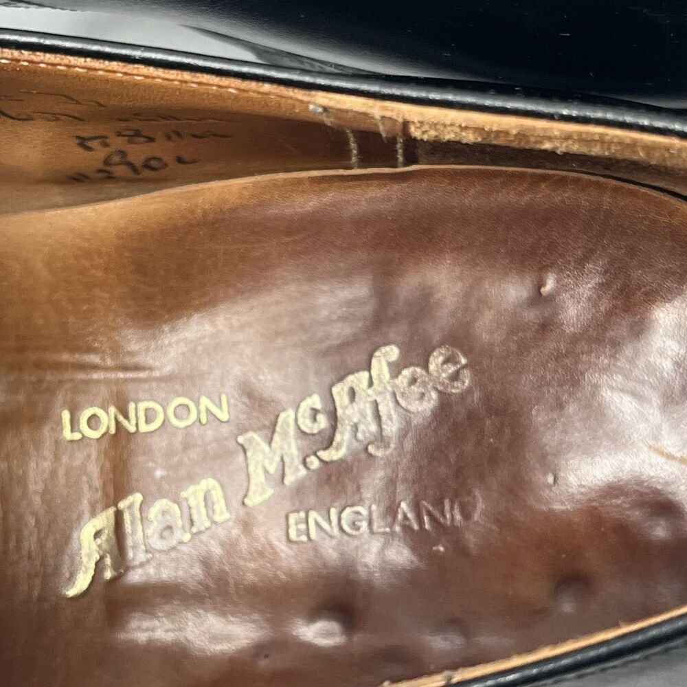 Alan Mcafee Black Leather Oxfords Wingtip Dress Shoes Mens Size UK 9.5E US 10.5E - Picture 6 of 15